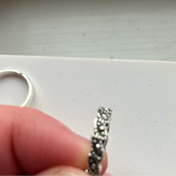 Boutique Silver Plated Lotus Boho Stackable Ring Set - Picture 4 of 5